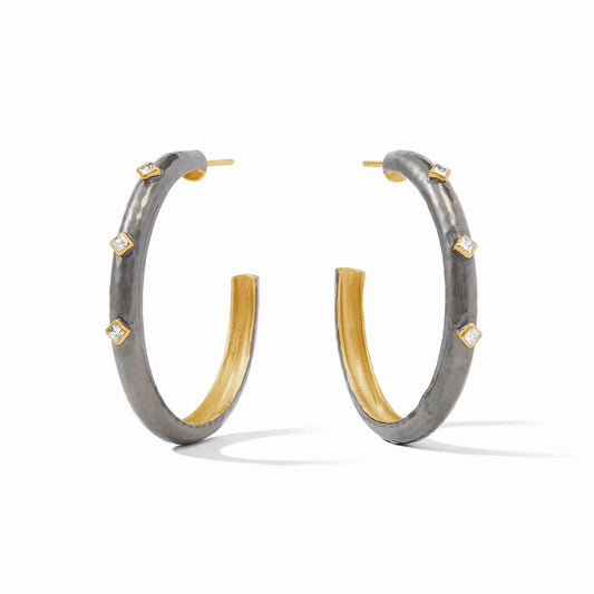 Noel Stone Hoop Earrings | 1.65in Cubic Zirconia