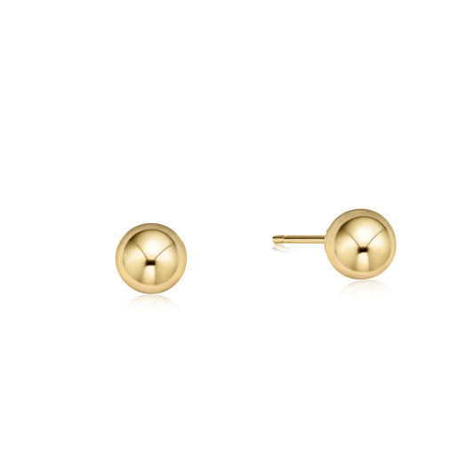 eNewton Classic Ball Stud Earrings | 6mm Gold