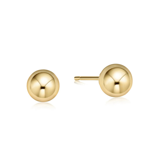 eNewton Classic Ball Stud Earrings | 8mm Gold