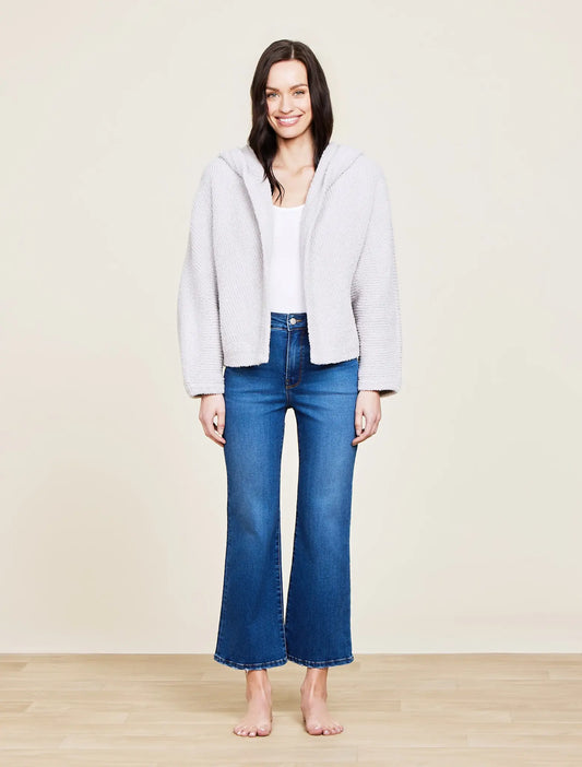 Barefoot Dreams CozyChic Chevron Rib Cardigan | Silver S.M