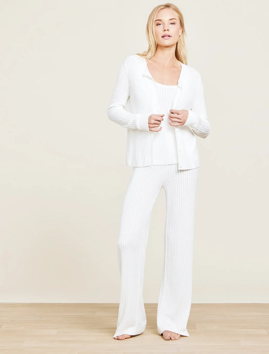 Barefoot Dreams CozyChic Ultra Lite Ribbed Cardigan | Olive Branch Pearl L