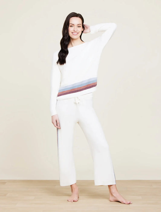 Barefoot Dreams CozyChic Ultra Lite Multi Stripe Pullover | Cream M