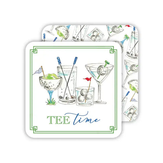 Square Coasters Golf Time Cocktails | Set of 20