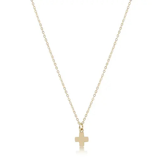 eGirl Necklace Gold | 14in Signature Cross Small Gold Charm
