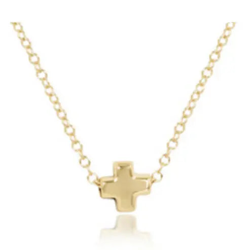 eGirl Small Signature Cross Gold Necklace | 14in