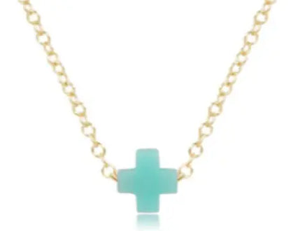egirl Signature Cross Necklace Gold Mint 14in