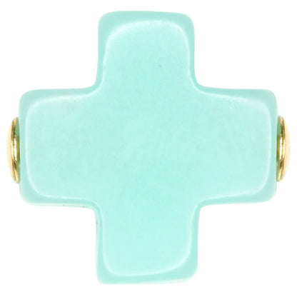 egirl Signature Cross Necklace Gold Turquoise 14in