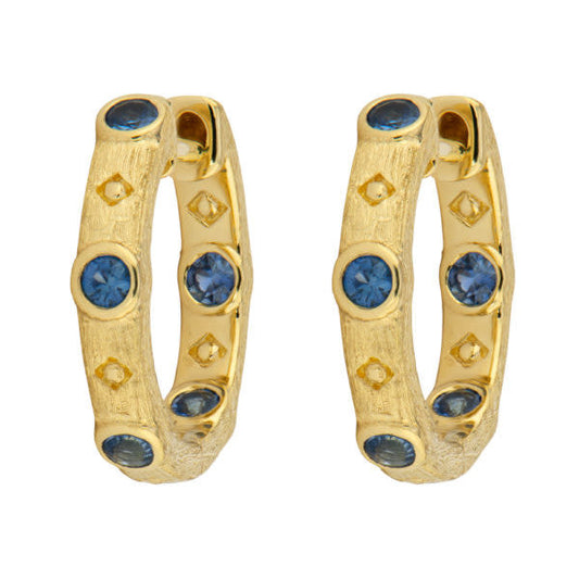 Jude Frances Blue Sapphire Hoop Earrings