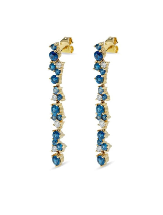 Sapphire Cocktail Linear Statement Earrings