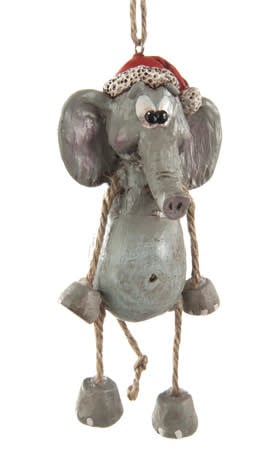 Elephant in Santa Hat Ornament