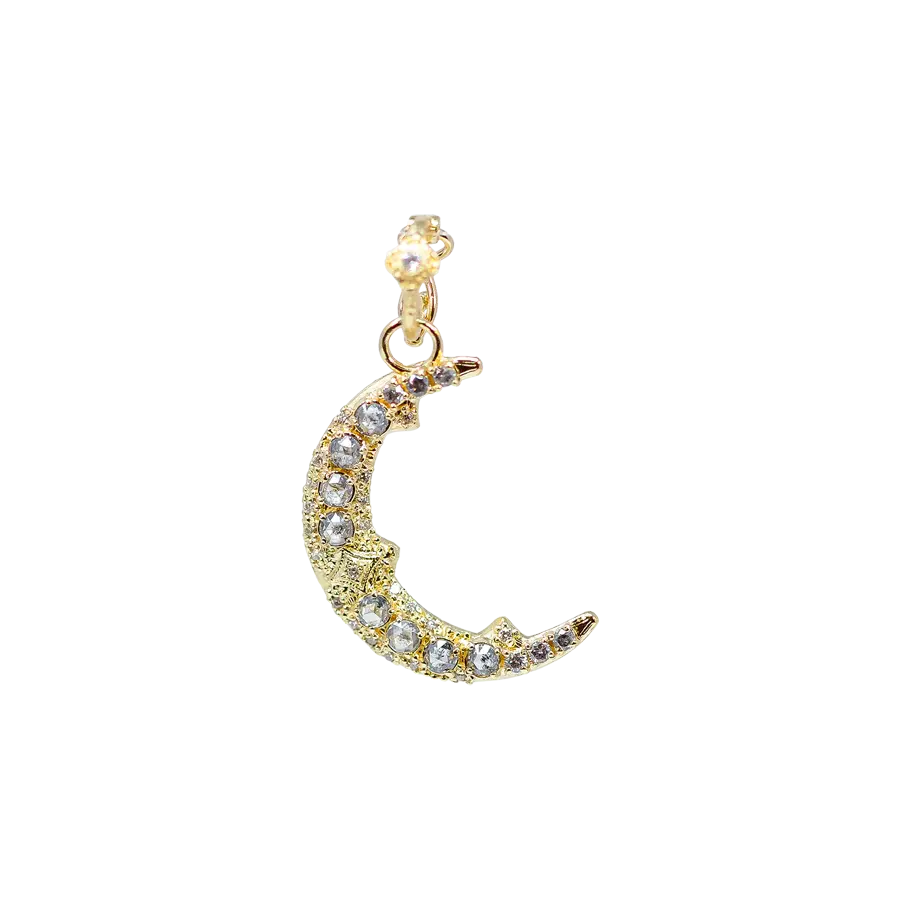 Armenta Moon White + Grey Diamond Necklace Charm Enhancer | .726c 18k