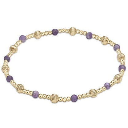 Dignity Sincerity Pattern 4mm Bead Bracelet | Amethyst