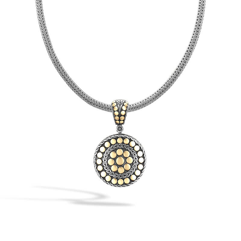 Dot Small Round Enhancer Pendant  in Silver and 18K Gold