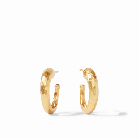 Hammered Gold Hoop Earrings | Small