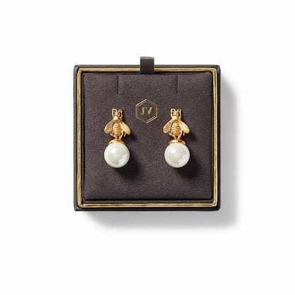 Bee Pearl Drop Earring