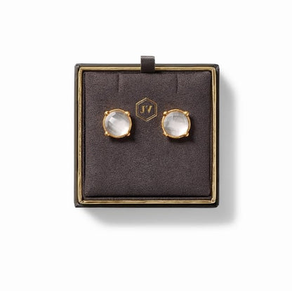Honey Stud Gold Iridescent Clear Crystal