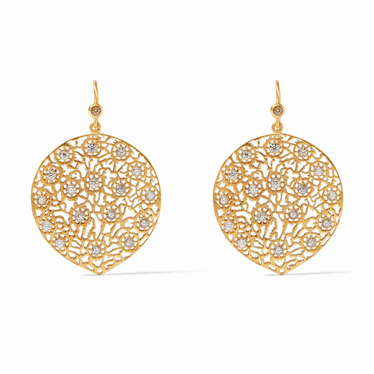 Peacock Gold Filigree Earrings | Cubic Zirconia