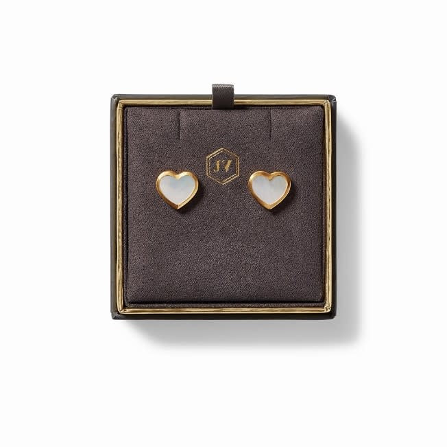Heart Stud Gold Mother of Pearl