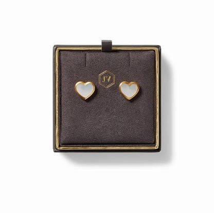 Heart Stud Gold Mother of Pearl