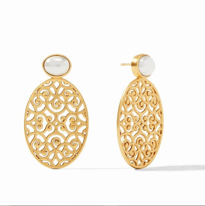 Vienna Statement Earring Gold iridescent Pacific Blue