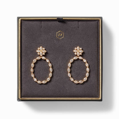 Charlotte Statement Earring Gold Cubic Zirconia