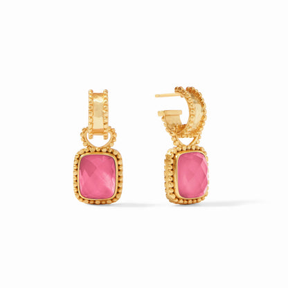 Marbella Hoop + Charm Earring | Iridescent Peony Pink