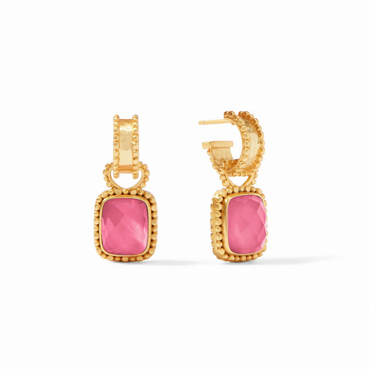Marbella Hoop + Charm Earring | Iridescent Peony Pink