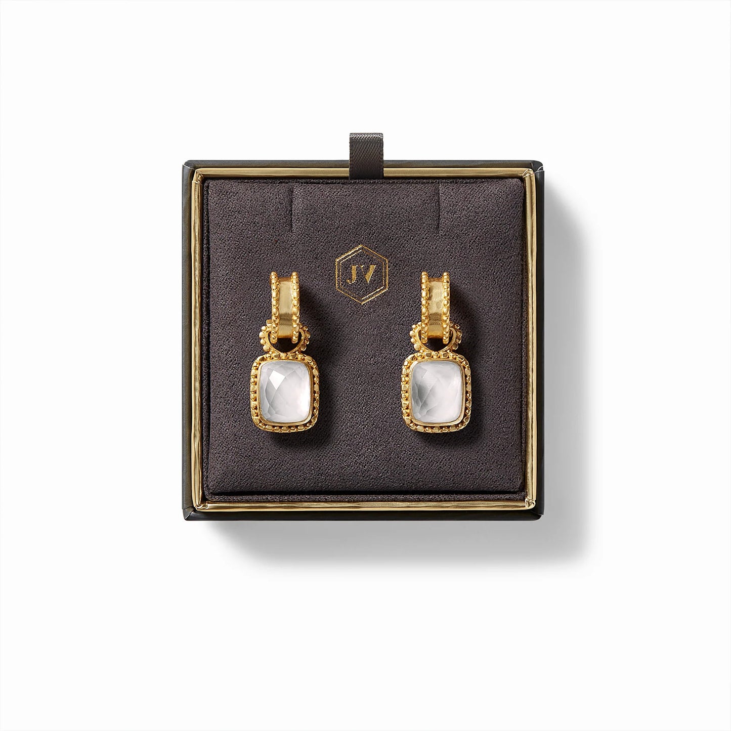 Marbella Hoop + Charm Earring | Iridescent Peony Pink