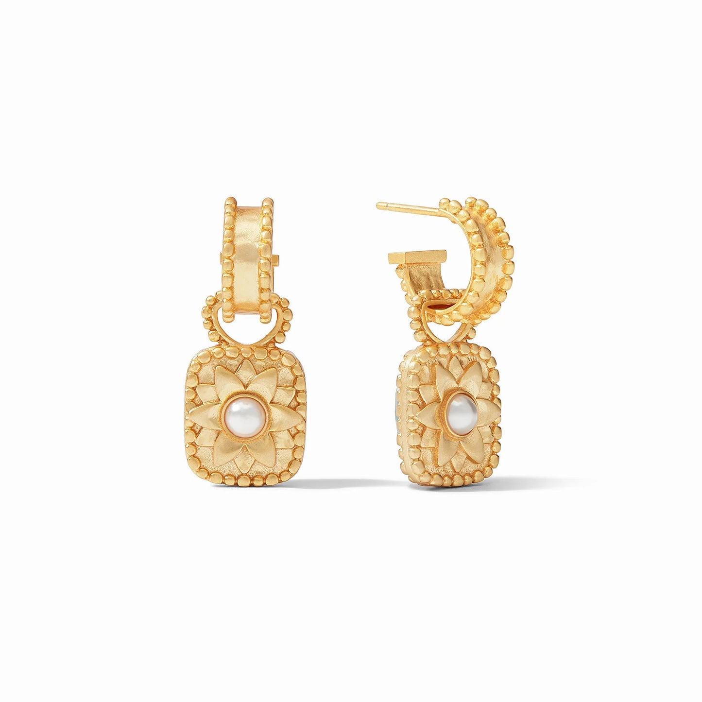 Marbella Hoop + Charm Earring | Iridescent Peony Pink