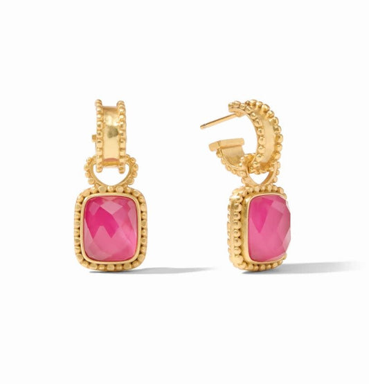 Marbella Hoop & Charm Earring-Iridescent Raspberry-OS