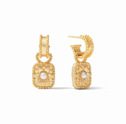 Marbella Hoop & Charm Earring-Iridescent Raspberry-OS