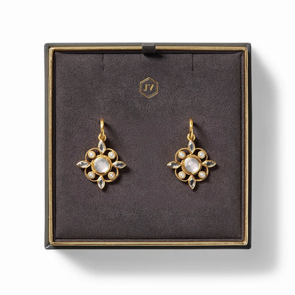 Monaco Hoop + Charm Earring | Iridescent Charcoal Blue