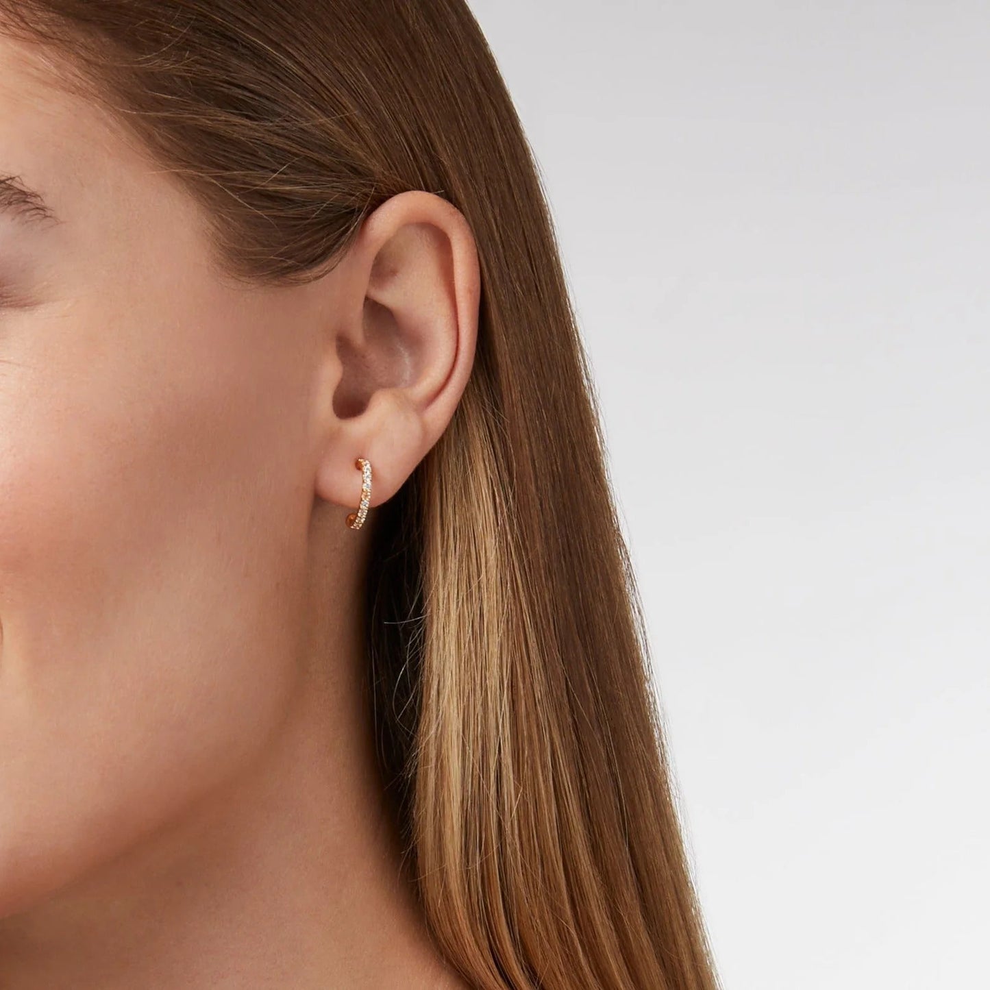 Celeste Hoop & Charm Earring | CZ/Pearl