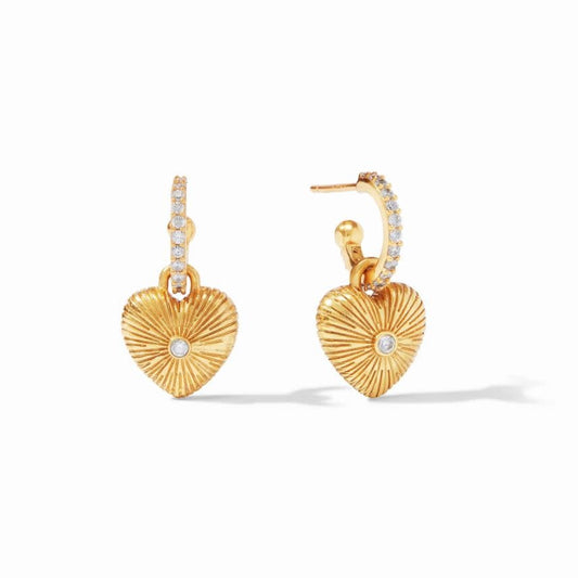 Esme Heart Hoop & Charm Earring | Cubic Zirconia