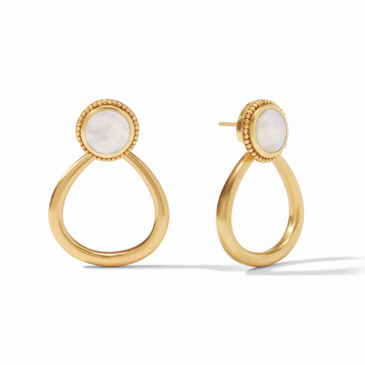 Flora Doorknocker Statement Gold Earrings | Mother of Pearl