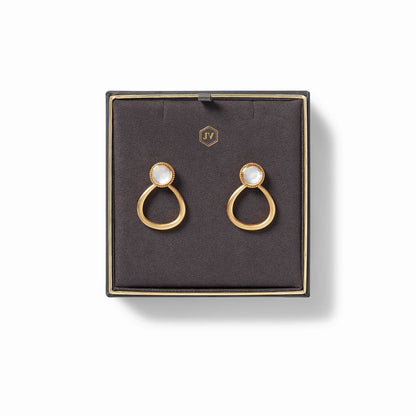 Flora Doorknocker Statement Gold Earrings | Mother of Pearl