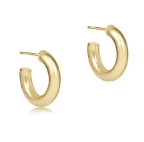 eNewton Smooth 4mm Round Post Hoop Earrings | .5in