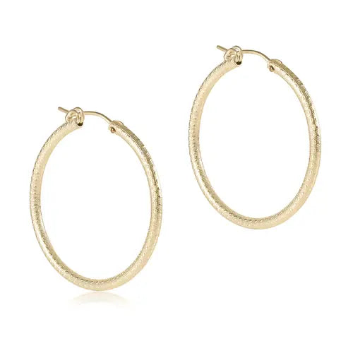 Round Textured Hoop | 2in Gold