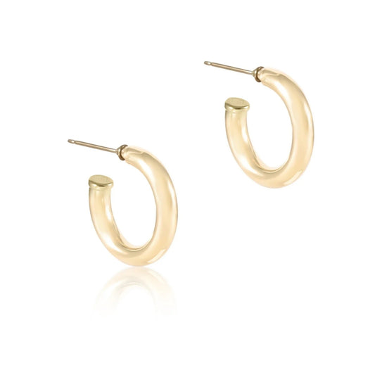 eNewton Smooth 4mm Round Post Hoop Earrings| 1in