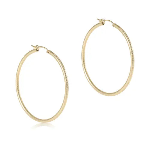 Round Textured Hoop | Gold 1.25in