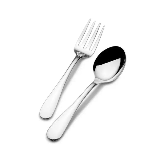 Sterling Silver Baby Fork + Spoon Set | Classic
