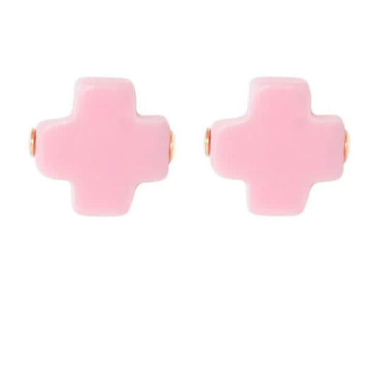 Signature Cross Stud Earring | Pink