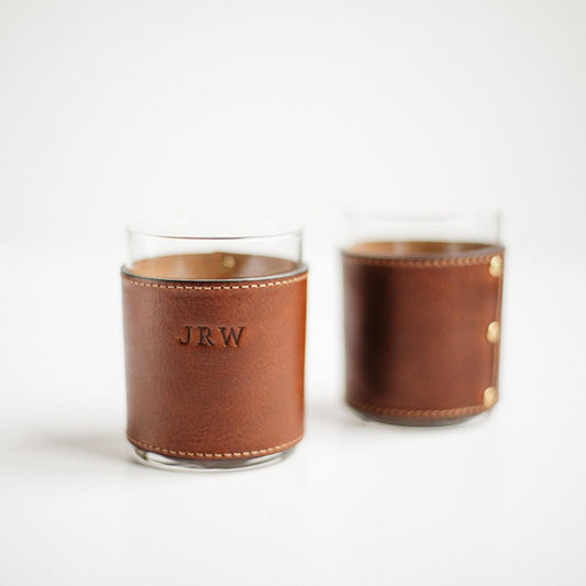 SPECIAL ORDER | Leather Monogram Rocks Glass S2
