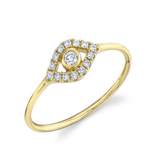 Large Bezel Evil Eye Ring