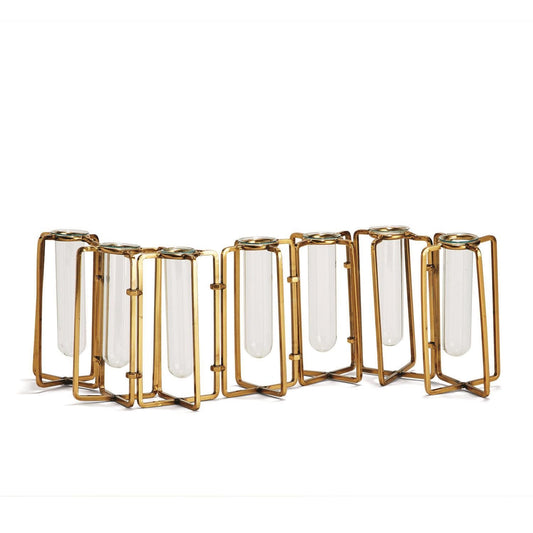 S/7 Gold Hinged Flower Vase