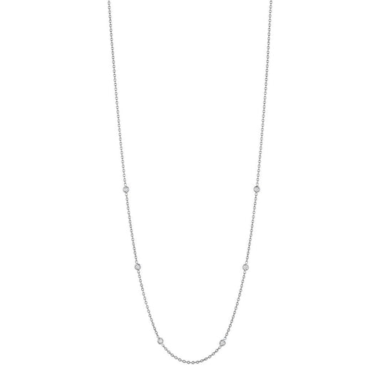 18" Eyeglass Chain White Gold