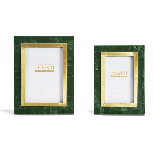 Quartz + Brass Picture Frame | Green 4x6in