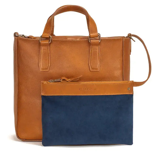 Ellington Leather Market Tote w/ Zippered Pouch | Maple