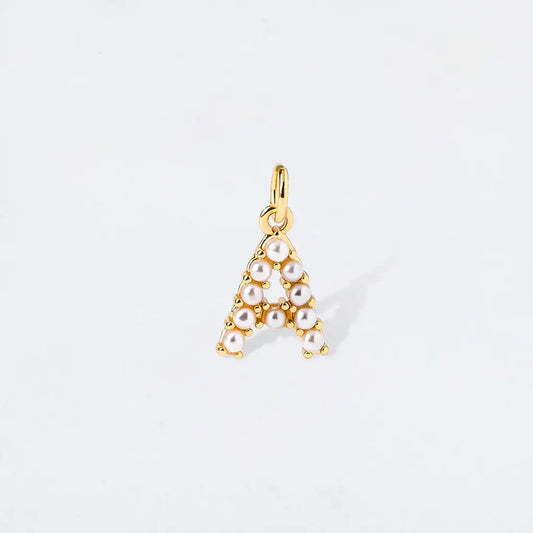Pearl Initial Charm Pendant | A