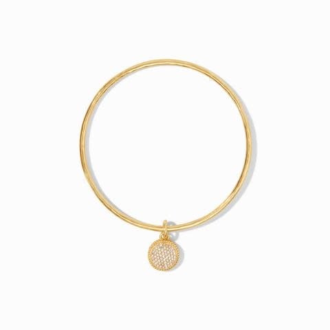 Fleur-de-Lis Bangle Pave Cubic Zirconia Medium
